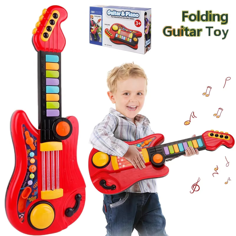 Musical Instrument Drawing - Mainan gitar listrik 2 In 1,