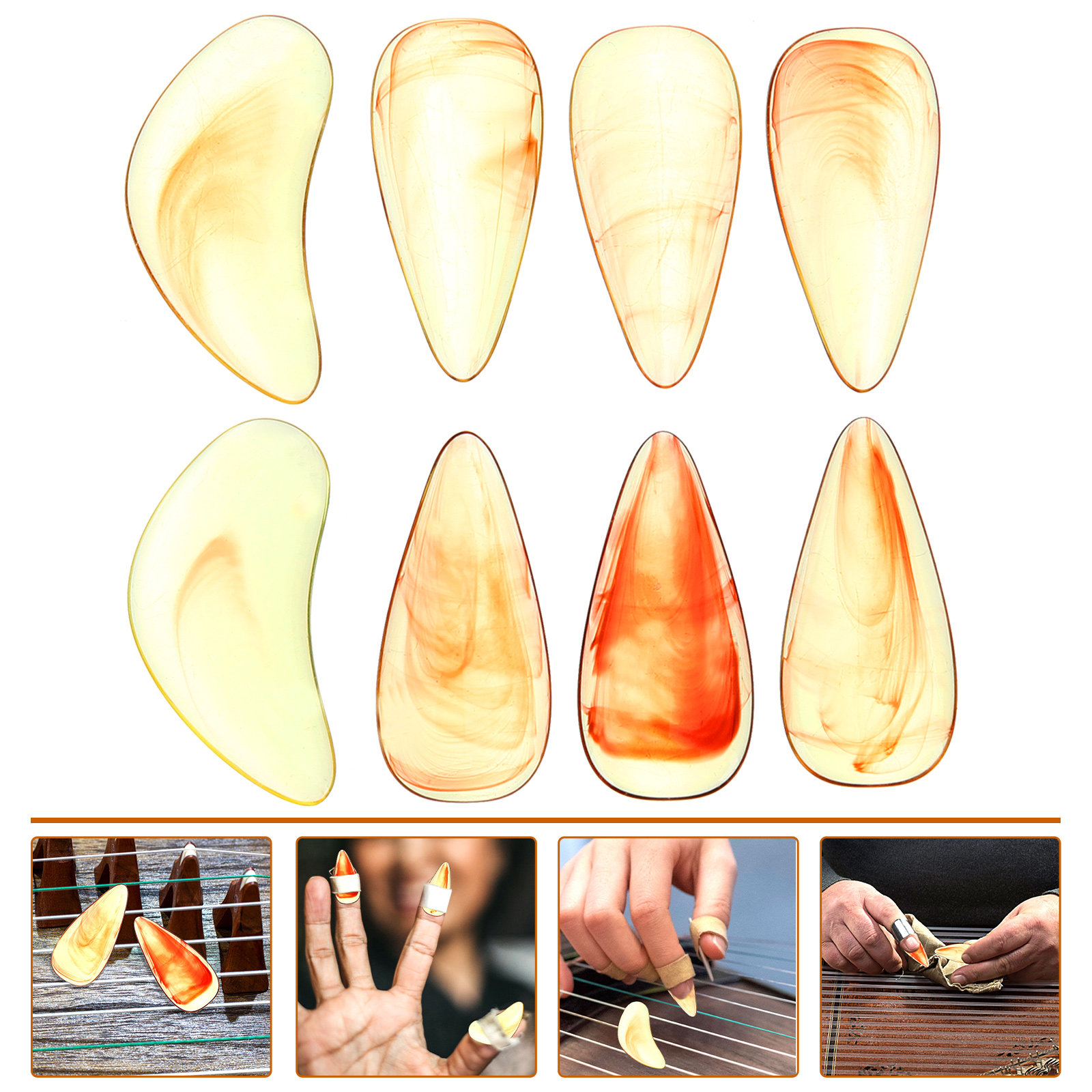 8Pcs Pelindung Jari Guzheng Be - Musical Instrument Guzheng ulasan dan harga
