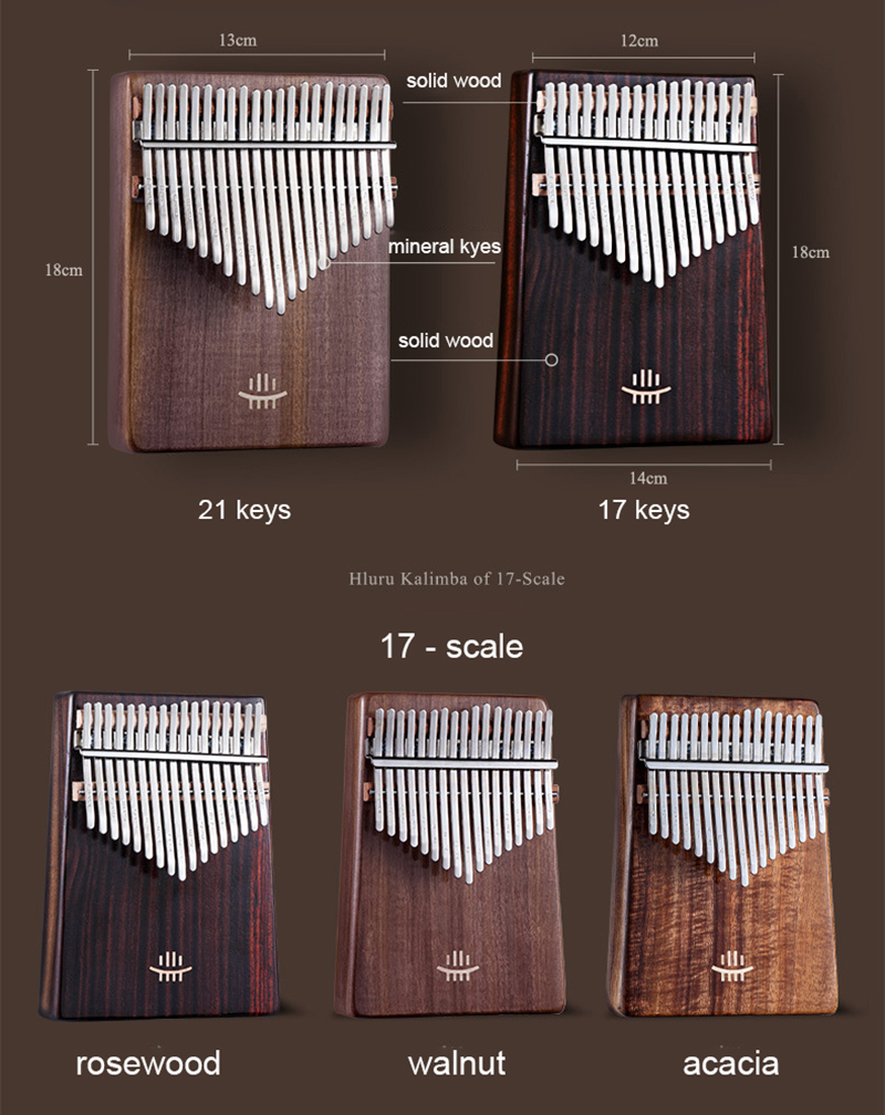 Hluru Kalimba 17 kunci dengan  - Musical Instrument Names ulasan dan harga